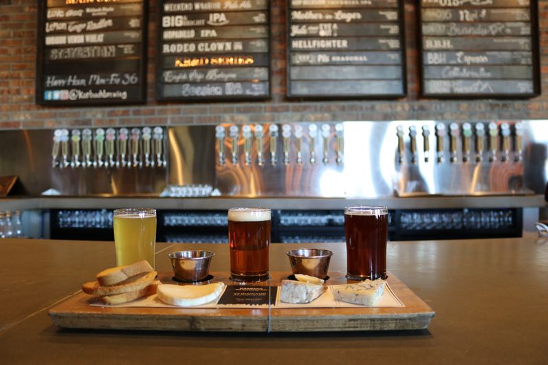 Craft beer on tap in a chilled glass